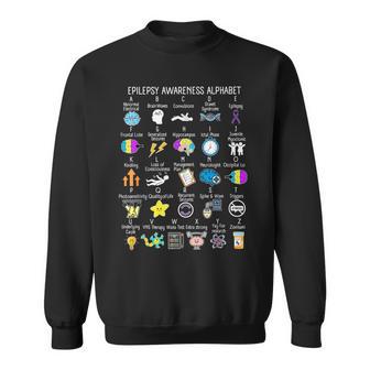 Epilepsy Awareness Alphabet Seizure Disorder Squad Support Sweatshirt - Thegiftio UK