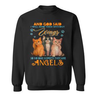 Et Dieu A Dit Que Je Les Enverraisans Ailes Propriétaire D'un Amoureux Des Chats Sweater e - Cadeauxyz
