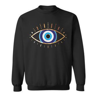 Evil Eye Eyelashes Greek Eye Evil Spirit Protection Sweatshirt - Thegiftio UK