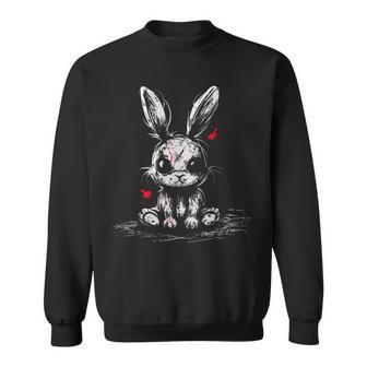 Evil Horror Bunny Rabbit Creepy Cute Alt Goth Grunge Demon Sweatshirt - Thegiftio