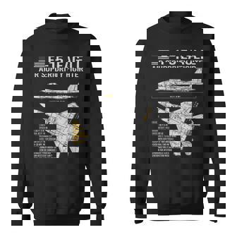 F-15イーグル航空機の設計図ジェット戦闘機データ スウェットシャツ - Kawaiitshirt