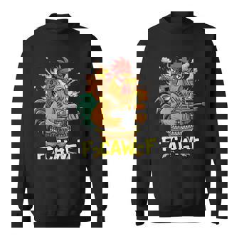 F Caw F Battle Rooster Commando Chicken 80s Movie Fan Sweatshirt Unisex | Mazezy