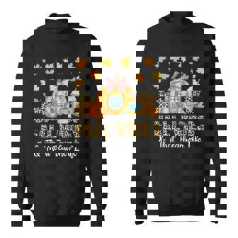 Fall Vibes & That Teacher Life Leopard Pumpkin Spice Teacher Sweatshirt Unisex | Mazezy