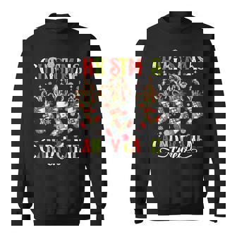 Family Christmas Candy Cane Crew Santa Lover Xmas Lights Sweatshirt | Mazezy