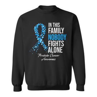 In This Family Nobody Fights Alone Prostate Cancer Awareness Sweatshirt - Thegiftio UK