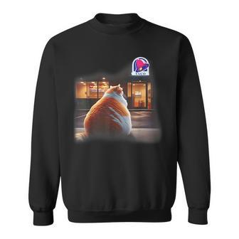 Fat Cat Taco Mexican Food Chonk Cat Meme Kitten Sweatshirt | Seseable CA