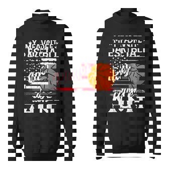 My Favorite Basketball Player Calls Me Aunt US Flag Sweatshirt Unisex | Mazezy