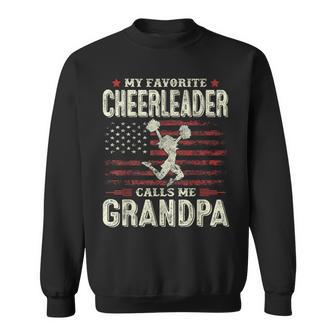 My Favorite Cheerleader Calls Me Grandpa Flag Cheer Grandpa Sweatshirt - Thegiftio UK
