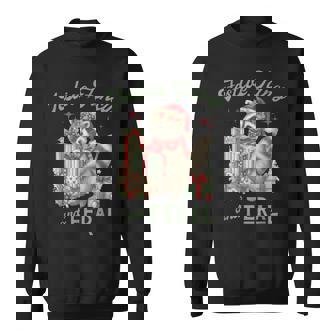 Festive Fancy And Feral Raccoon Christmas Sweatshirt Unisex | Mazezy