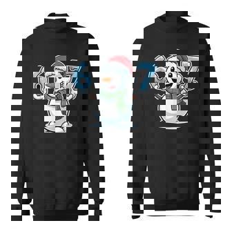 Festive Snowman Christmas Winter Cheer 67 Number Sweatshirt Unisex | Mazezy