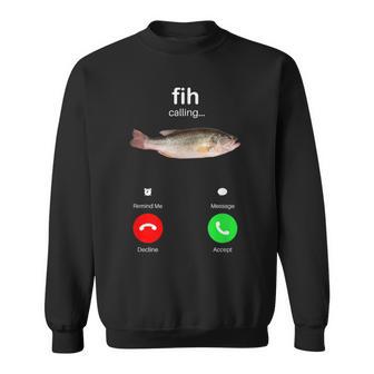 Fih Calling Me Rappeler Le Message Refuser Accepter L'appel Téléphonique Fish Sweater e - Cadeauxyz