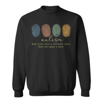 Fingerprint Autism Each Print Tells A Different Story Sweatshirt - Thegiftio UK