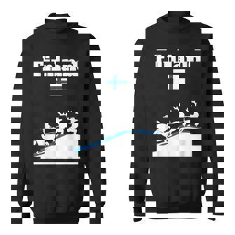 Finland Santa Claus Sledge Reindeers Finland Flag Souvenir Sweatshirt Unisex | Mazezy