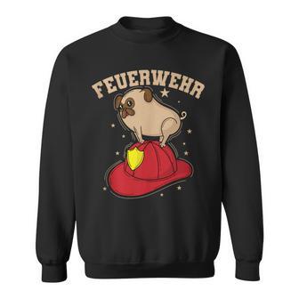 Fire Department Dog Pug On Fire Helmet Tank Top Sweatshirt Unisex | Mazezy