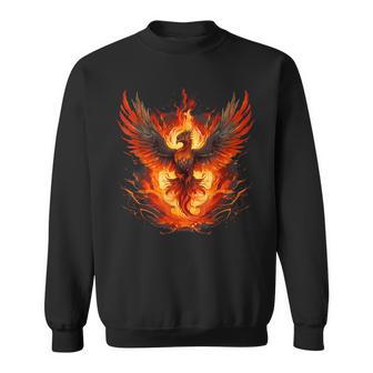 Fire Phoenix Bird Mythical Bird Rejuvenation Phoenix Rising Sweatshirt - Thegiftio UK