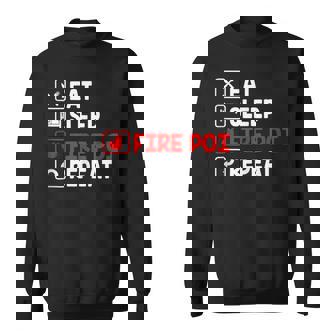 Fire Spinning Eat Sleep Fire Poi Repeat Tank Top Sweatshirt Unisex | Mazezy