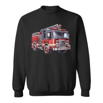 Fire Truck For Trucker Trailer Ladder Sweatshirt - Thegiftio UK