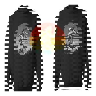 Firefighting Retro Bigfoot Firefighter Sasquatch Fireman Sweatshirt - Thegiftio