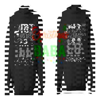 First Christmas As A Baba Xmas Lights 1st New Dad Sweatshirt Unisex | Mazezy