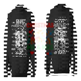 Our First Christmas As Mr & Mrs 2025 Couple English Bulldog Sweatshirt | Mazezy