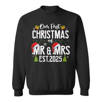 Our First Christmas As Mr & Mrs 2025 Married Couples Pajamas Sweatshirt - Thegiftio UK