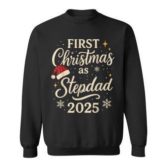 First Christmas As Stepdad 2025 Christmas With Santa Hat Sweatshirt - Thegiftio UK