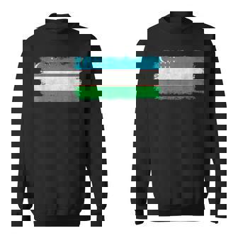 Flag Uzbekistan Grungy Style Sweatshirt Unisex | Mazezy