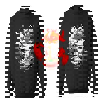 Fox Eating Ramen Noodle Animal Fox Sweatshirt - Thegiftio