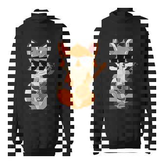 Fox Wearing Sunglasses Playing Sitar Sitarist Tank Top Sweatshirt Unisex | Mazezy