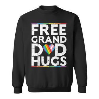 Free Granddad Hugs Support LGBT Proud Parades Rainbow Flag Sweatshirt Unisex | Mazezy