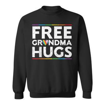 Free Grandma Hugs Support LGBT Proud Parades Rainbow Flag Sweatshirt Unisex | Mazezy