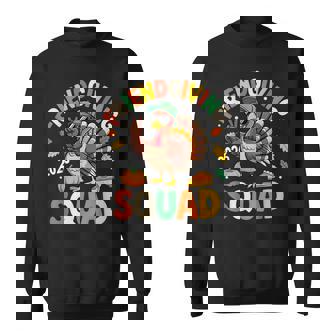 Friends Giving Squad 2026 Groovy Turkey Pumpkin Thanksgiving Sweatshirt Unisex | Mazezy