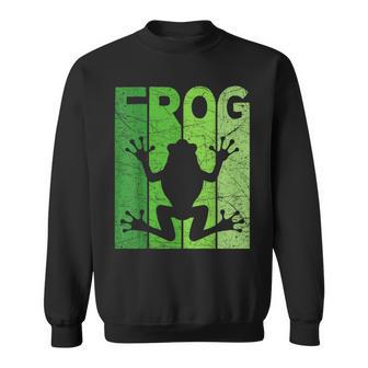Frog Vintage Herpetology Frog Lover Retro Frog Catcher Sweatshirt - Thegiftio UK