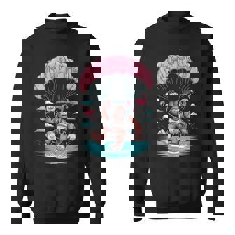 Fun Scene Bigfoot Flamingo Parasailing Summer Beach Tank Top Sweatshirt Unisex | Mazezy