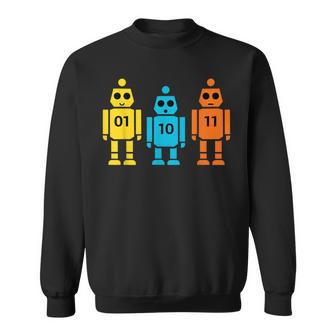 01 10 11 Robot Binary Math Sweatshirt - Thegiftio UK