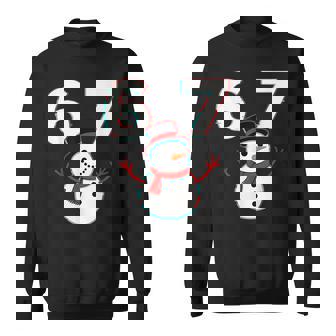 6 7 Meme Snowman Christmas Six Seven Viral Humor Sweatshirt | Mazezy