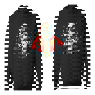 67 Christmas Santa Claus Hands Six Seven Numbers Meme Sweatshirt - Thegiftio