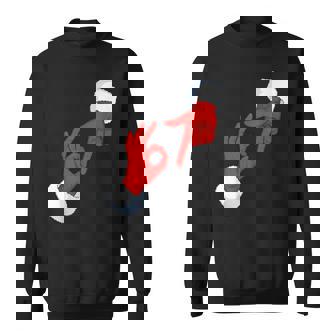 67 Meme Santa Hands Gesture Six Seven Slang Christmas Sweatshirt | Seseable CA