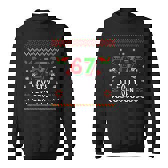 67 Six Seven Meme Ugly Christmas Sweater Sweatshirt - Thegiftio