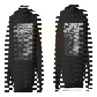 Bigfoot & Santa Claus Rock On Hand Sign Xmas Selfie Sweatshirt | Seseable UK