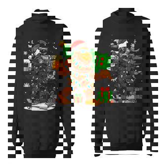 Bigfoot Santa Christmas Tree Drink Beer Xmas Sasquatch Sweatshirt | Seseable CA