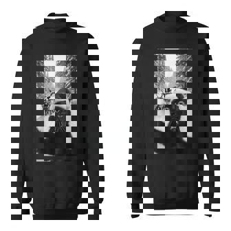 Black Cat Selfie With Santa Christmas Sweatshirt - Monsterry