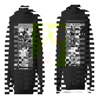 Black And White Cat Cow Selfie Sweatshirt - Thegiftio