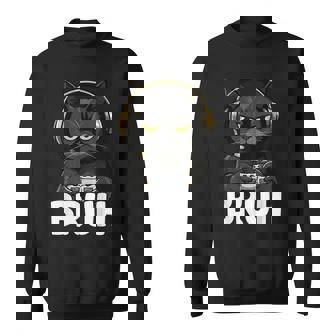 Cat Bruh Meme Gamer Japanese Anime Sweatshirt | Mazezy