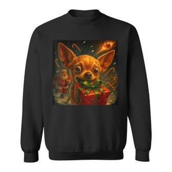 Chihuahua Christmas Selfie Chi And Santa Xmas Sweatshirt - Thegiftio UK