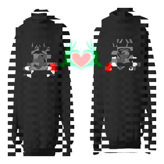 Christmas Cute Heart Hands Style Family Xmas Pajamas Sweatshirt | Mazezy
