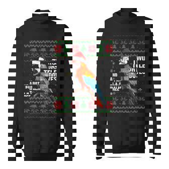 Christmas Tropical Parrot Ugly Christmas Sweater Sweatshirt - Thegiftio