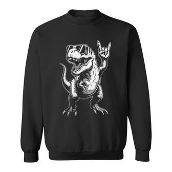 Dinosaur Rock Music T-Rex Tyrannosaurus Rex Children Sweatshirt - Seseable