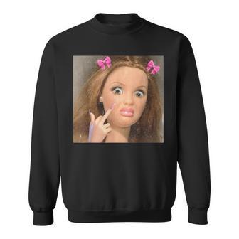Disgusting Doll Face Meme Gen Z Sweatshirt | Mazezy