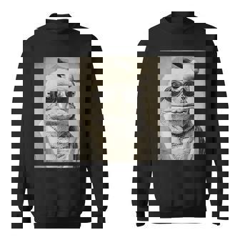 Frog With Sunglasses Retro Christmas Festive Animal Sweatshirt | Mazezy